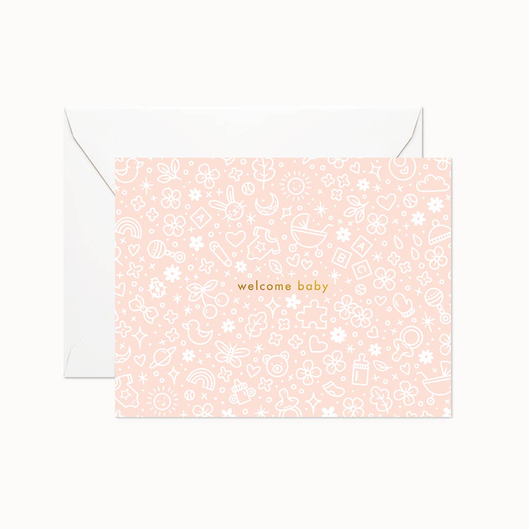 Welcome Baby Peach Card