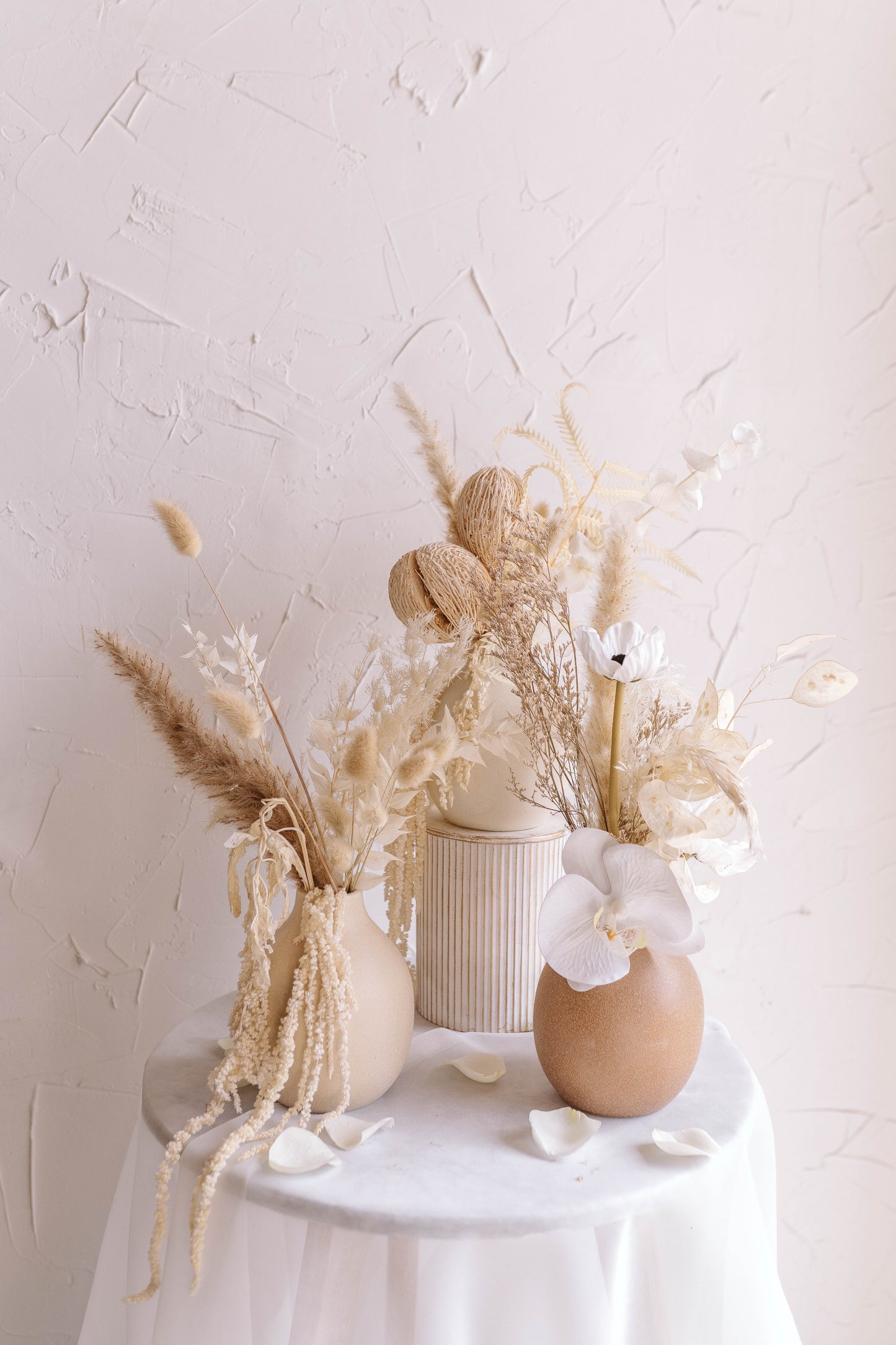 Trio of Dried Bud Vases