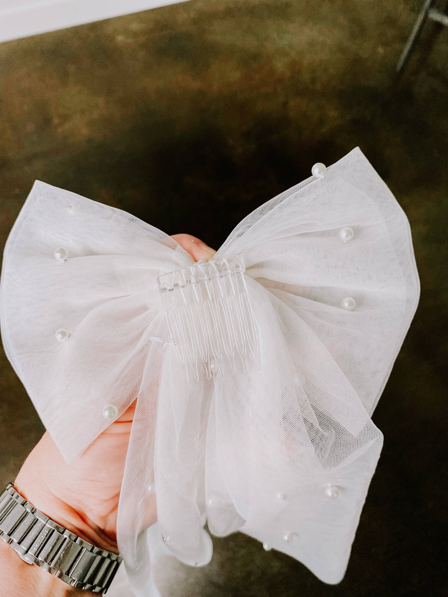 Brides and Belts - Pearl Studded Hair Bow