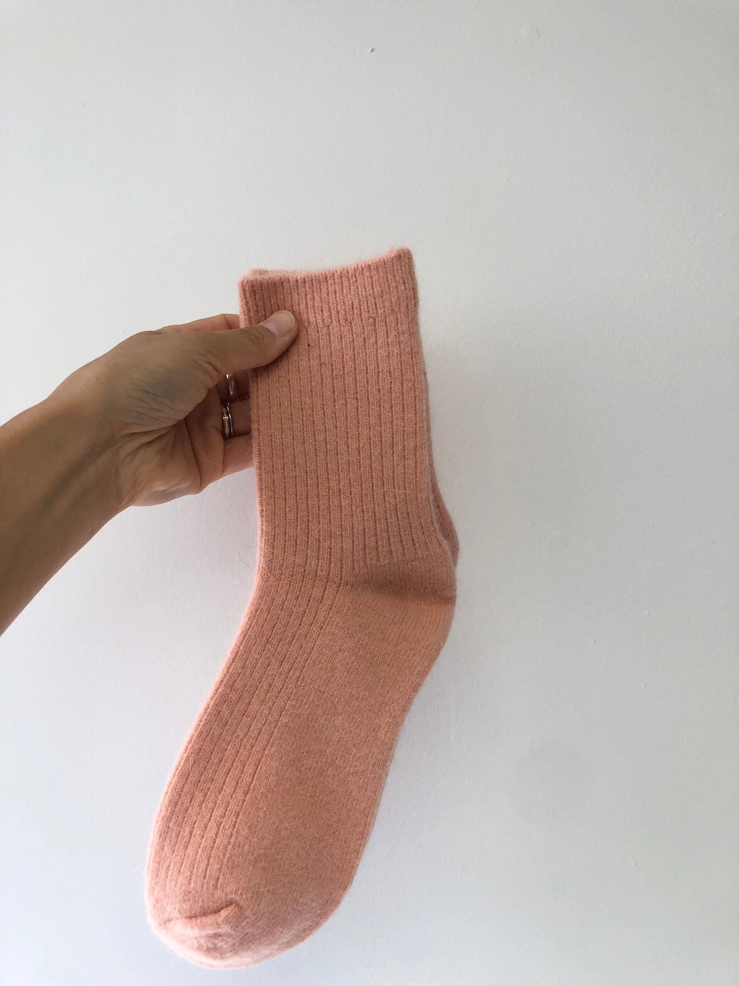 ANGORA WOOL SOCKS - snow pastel: Peach 🍑 / One size - M/L