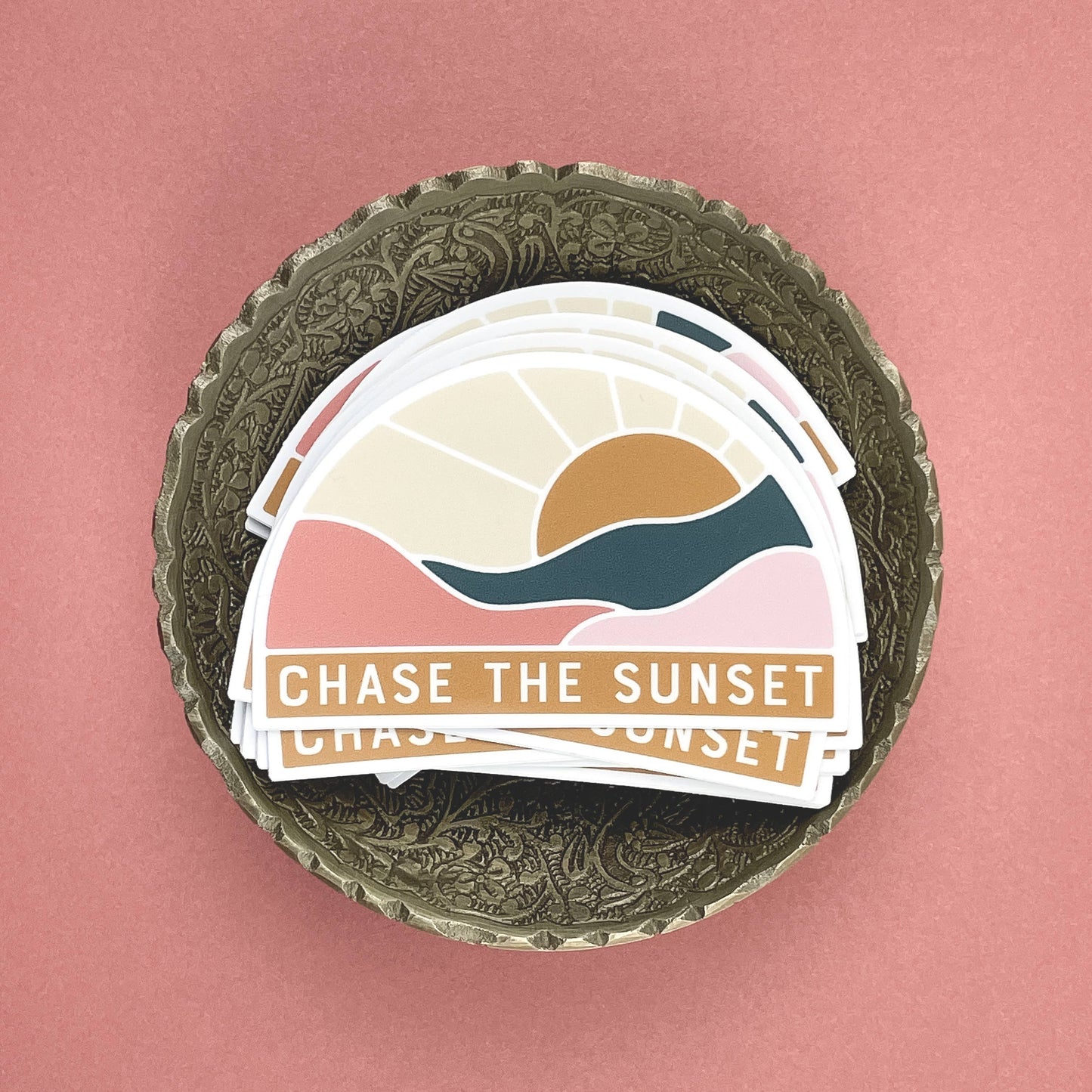 Ruff House Print Shop - Chase The Sunset Sticker
