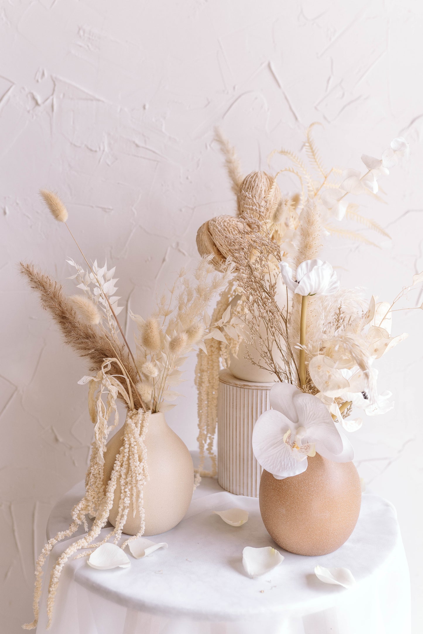Trio of Dried Bud Vases