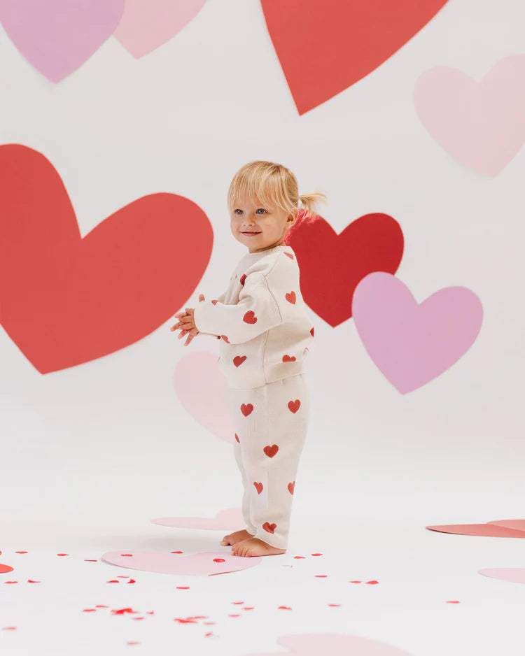 Heart Knit Sweater - Natural