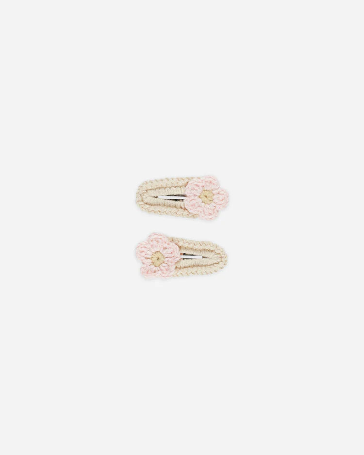 Crochet Clips - Pink Daisy