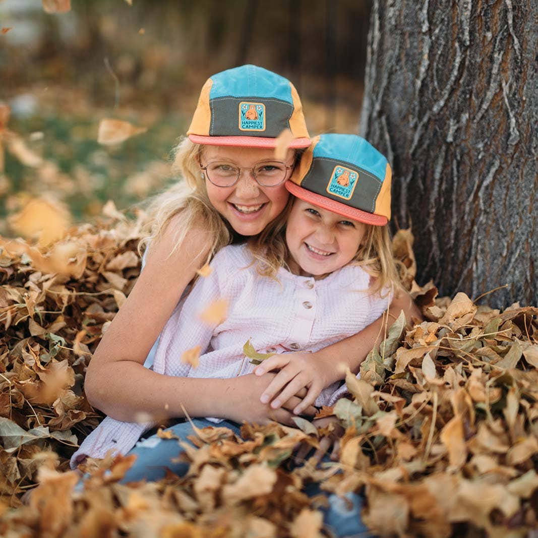Happiest Camper Bear Baby & Kids Hat: Youth / Pink
