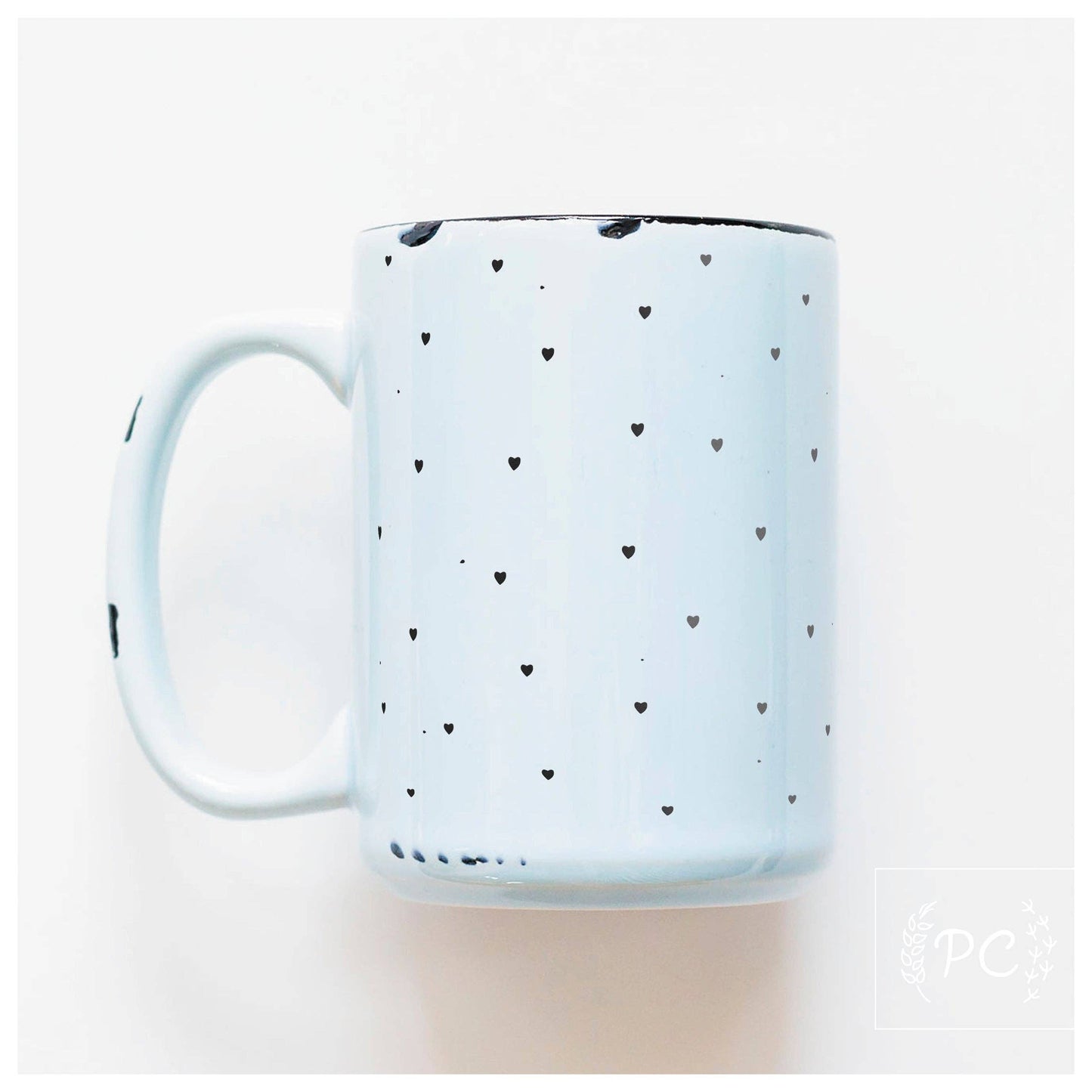 Mini hearts | ceramic mug: Blue