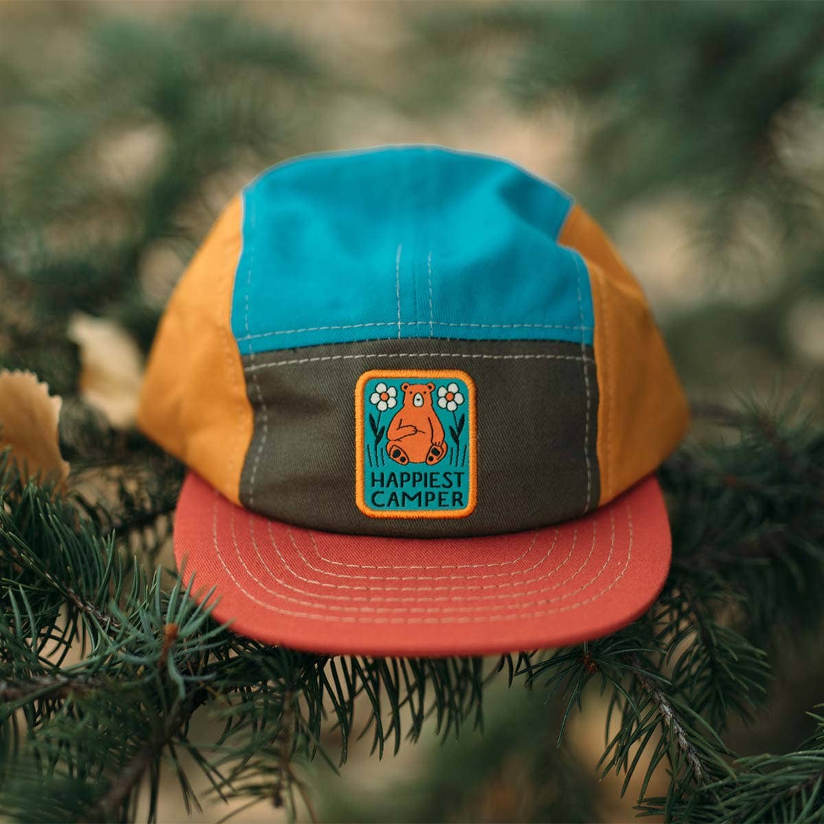 Happiest Camper Bear Baby & Kids Hat: Youth / Pink