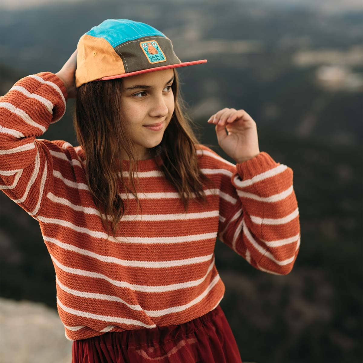 Happiest Camper Bear Baby & Kids Hat: Youth / Pink