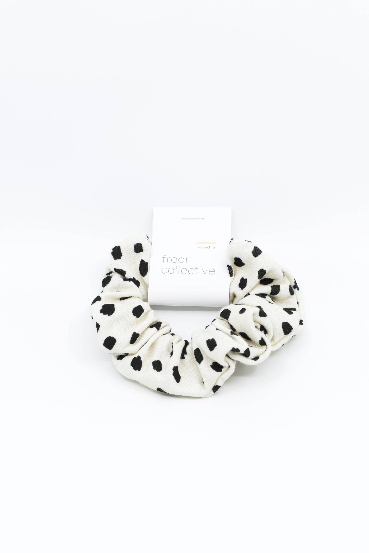 Organic Cotton Hair Scrunchie - Cream Dots