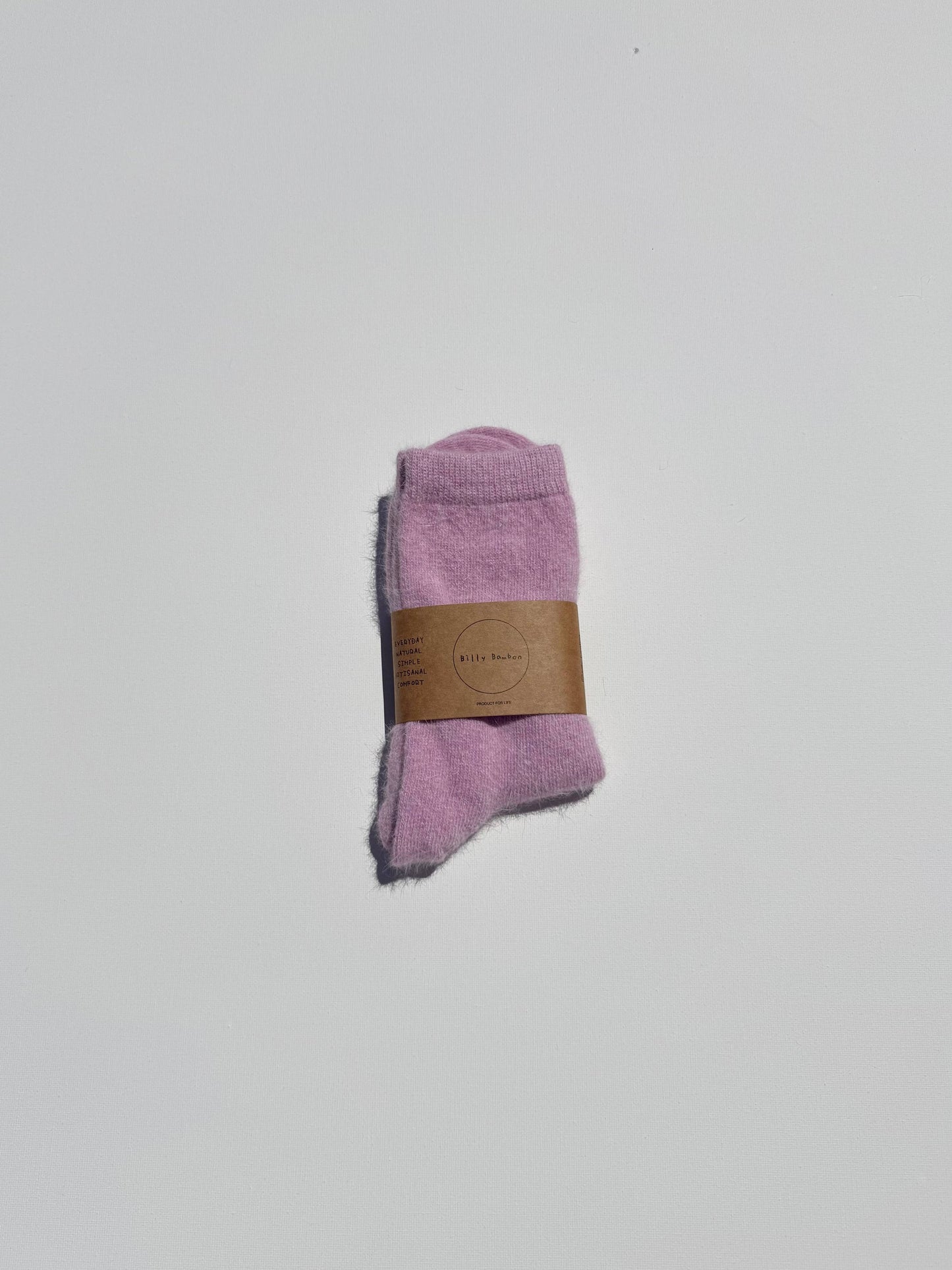 FLUFFY ANGORA SOCKS - crystal bright: Violet Jade