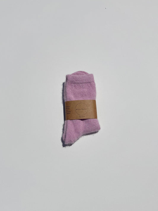 FLUFFY ANGORA SOCKS - crystal bright: Violet Jade