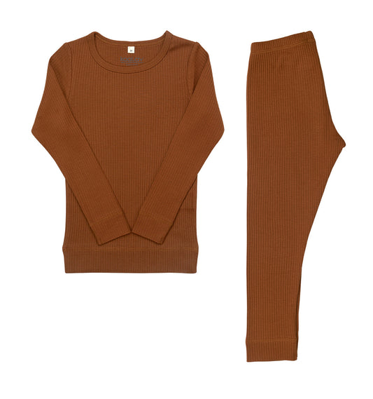 Loungewear Top + Bottoms - Caramel