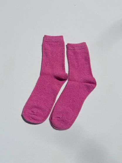 FLUFFY ANGORA SOCKS - crystal bright: Violet Jade