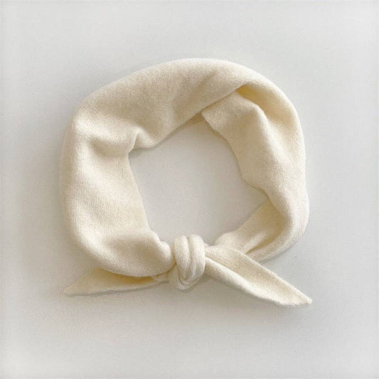 FUZZY WOOL CRAVAT SCARF - Off white