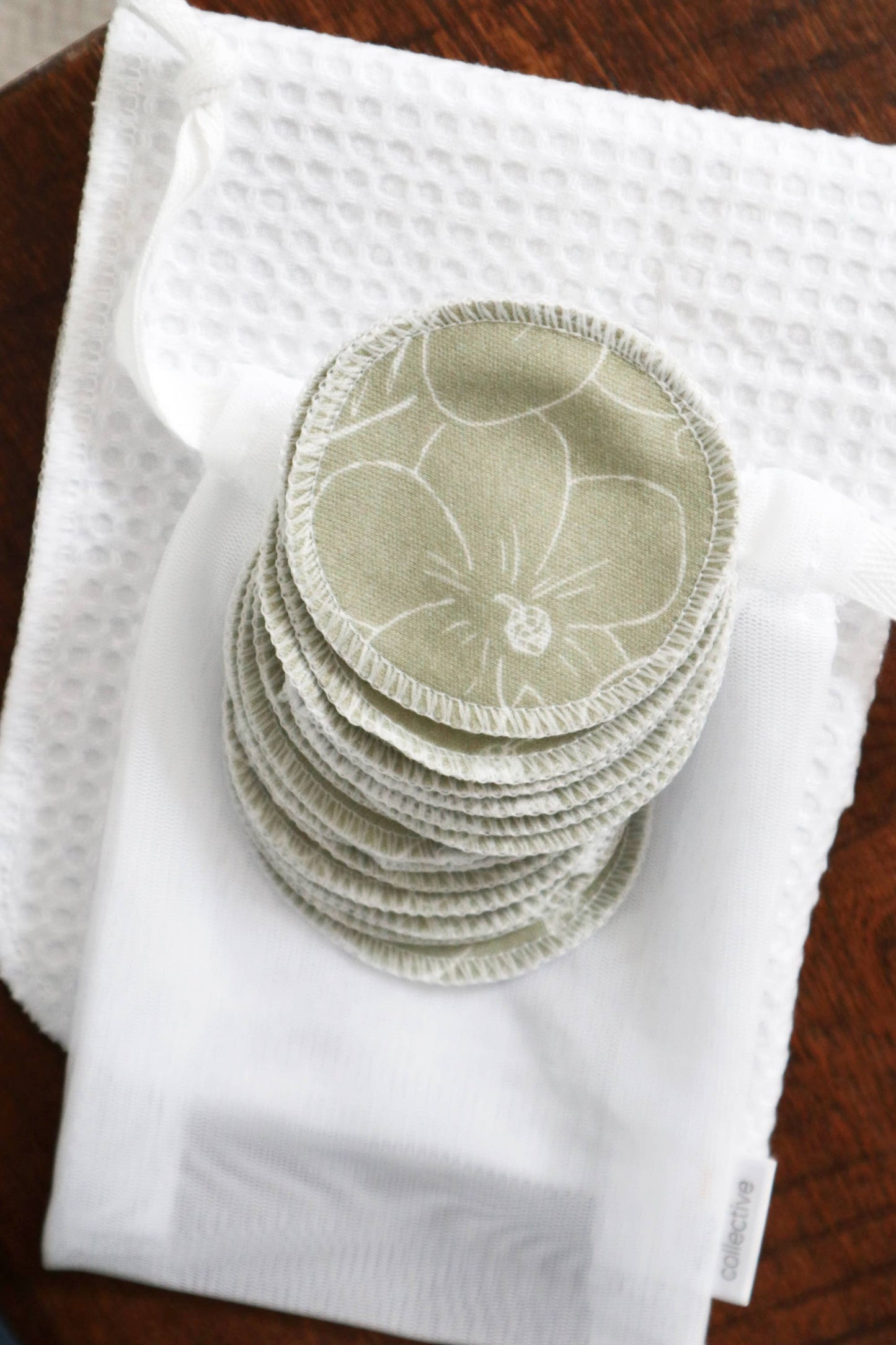 Organic Cotton Rounds - Olive Florals