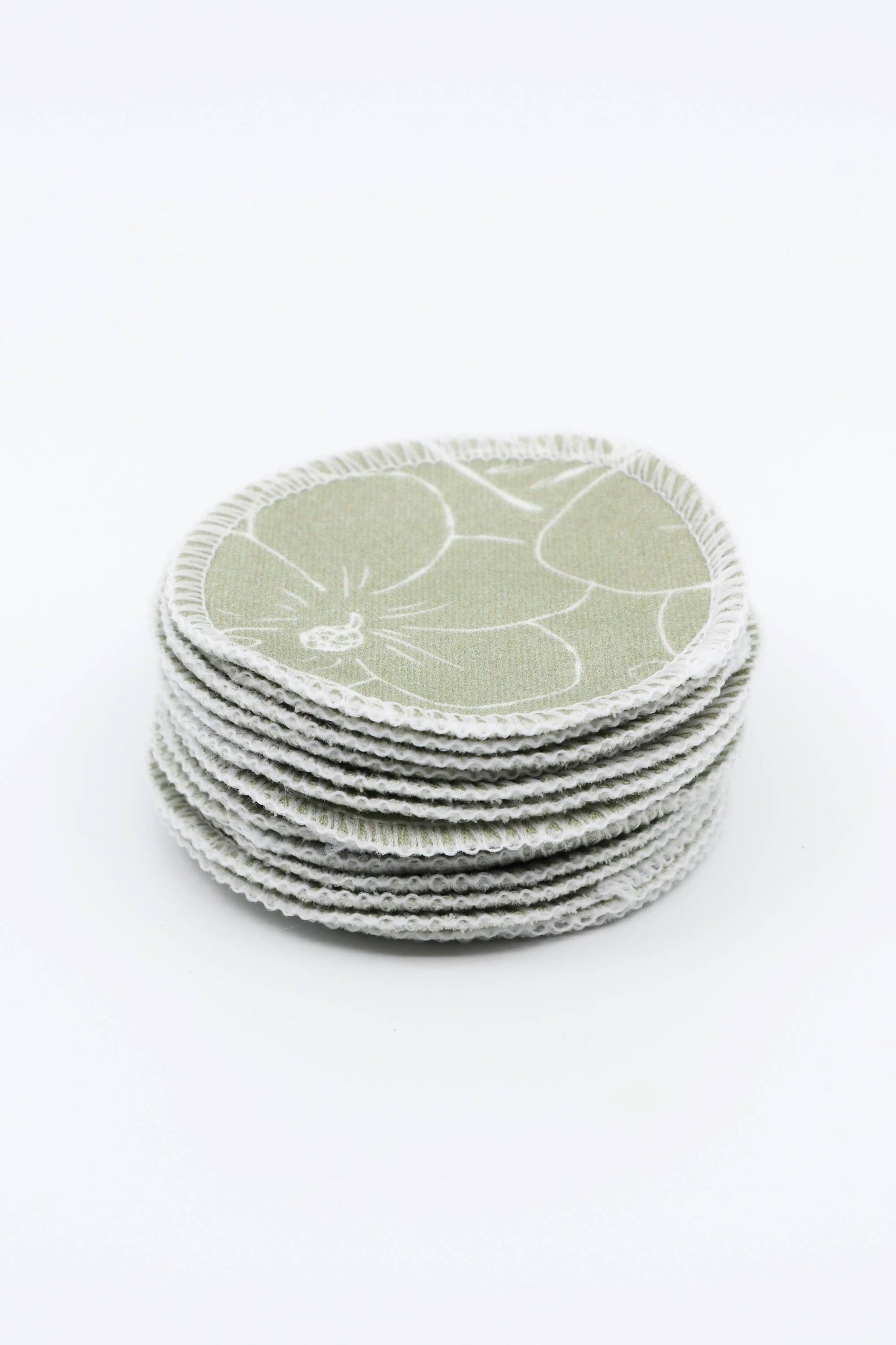 Organic Cotton Rounds - Olive Florals