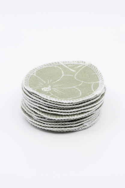 Organic Cotton Rounds - Olive Florals
