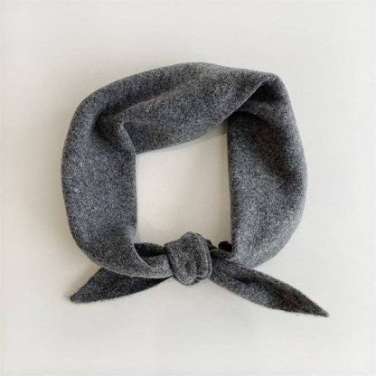 FUZZY WOOL CRAVAT SCARF - Off white