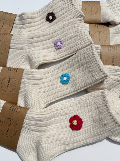 CROCHET HAPPY FLOWER SOCKS: Tulips 🌷 / Ankle socks