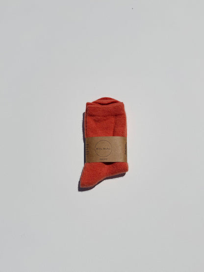 FLUFFY ANGORA SOCKS - crystal bright: Pink ruby