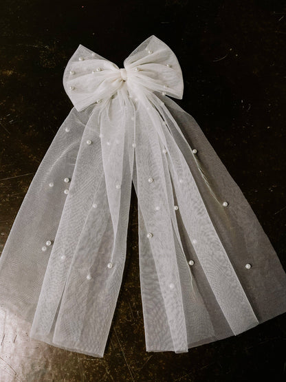 Brides and Belts - Pearl Studded Hair Bow