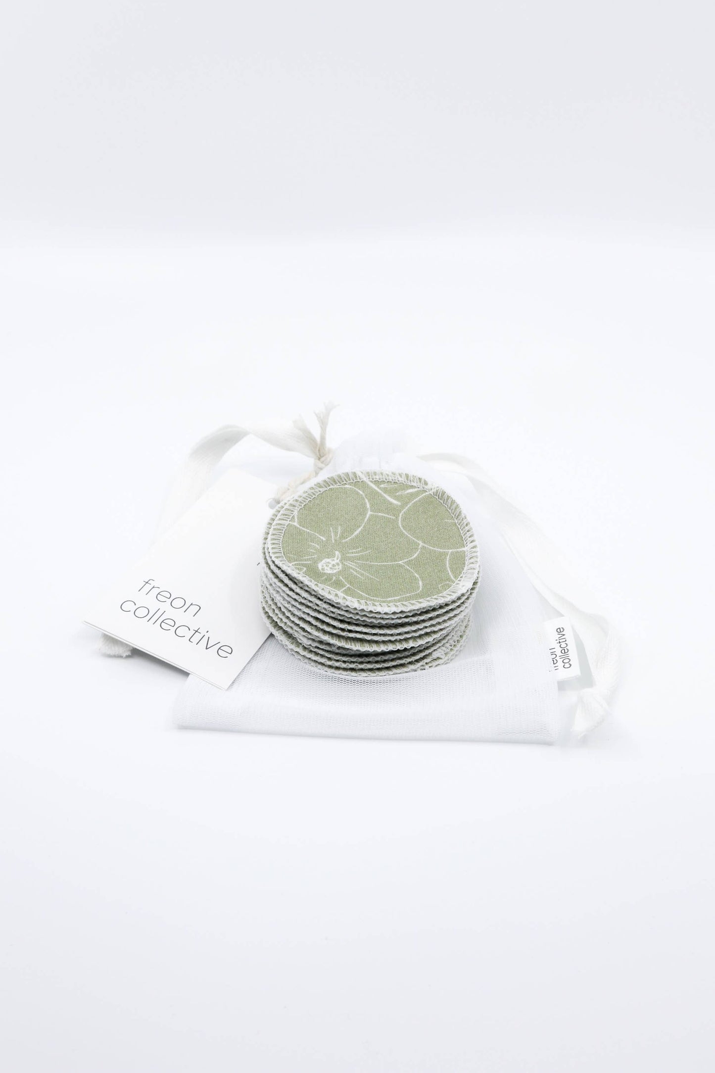 Organic Cotton Rounds - Olive Florals