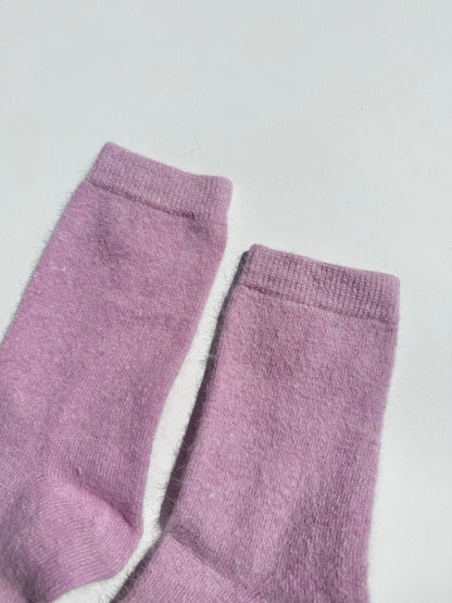 FLUFFY ANGORA SOCKS - crystal bright: Pink ruby