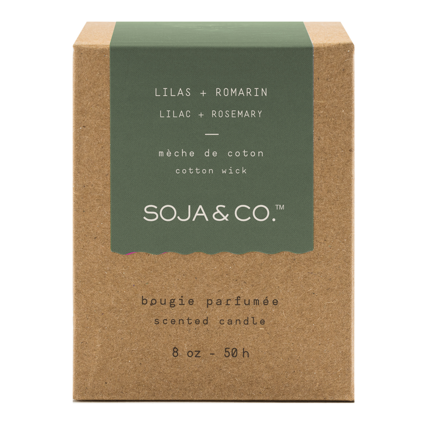 Soy Wax Candle | Lilac + Rosemary: 8oz - Cotton Wick