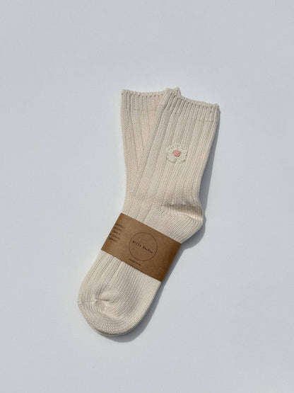 CROCHET HAPPY FLOWER SOCKS: Clementine 🍊 / Ankle socks