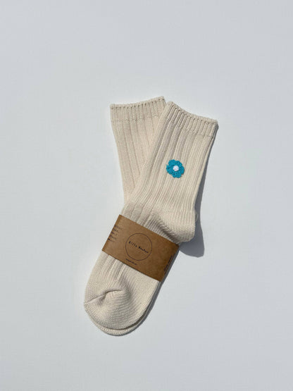 CROCHET HAPPY FLOWER SOCKS: Clementine 🍊 / Ankle socks