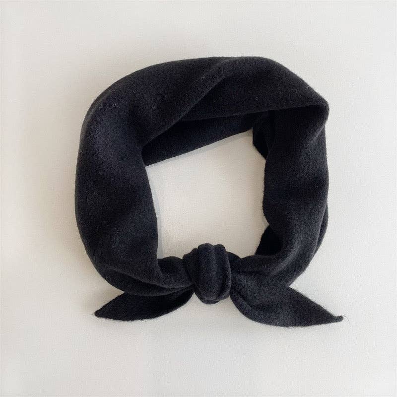 FUZZY WOOL CRAVAT SCARF - Off white
