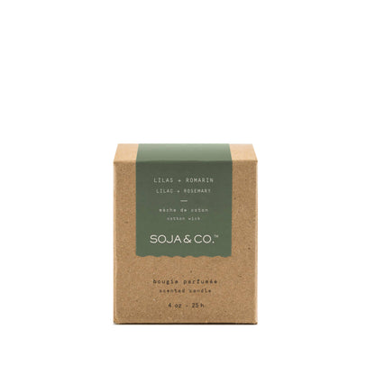Soy Wax Candle | Lilac + Rosemary: 8oz - Cotton Wick