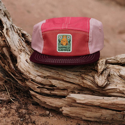 Happiest Camper Bear Baby & Kids Hat: Youth / Pink