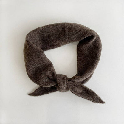 FUZZY WOOL CRAVAT SCARF - Caramel