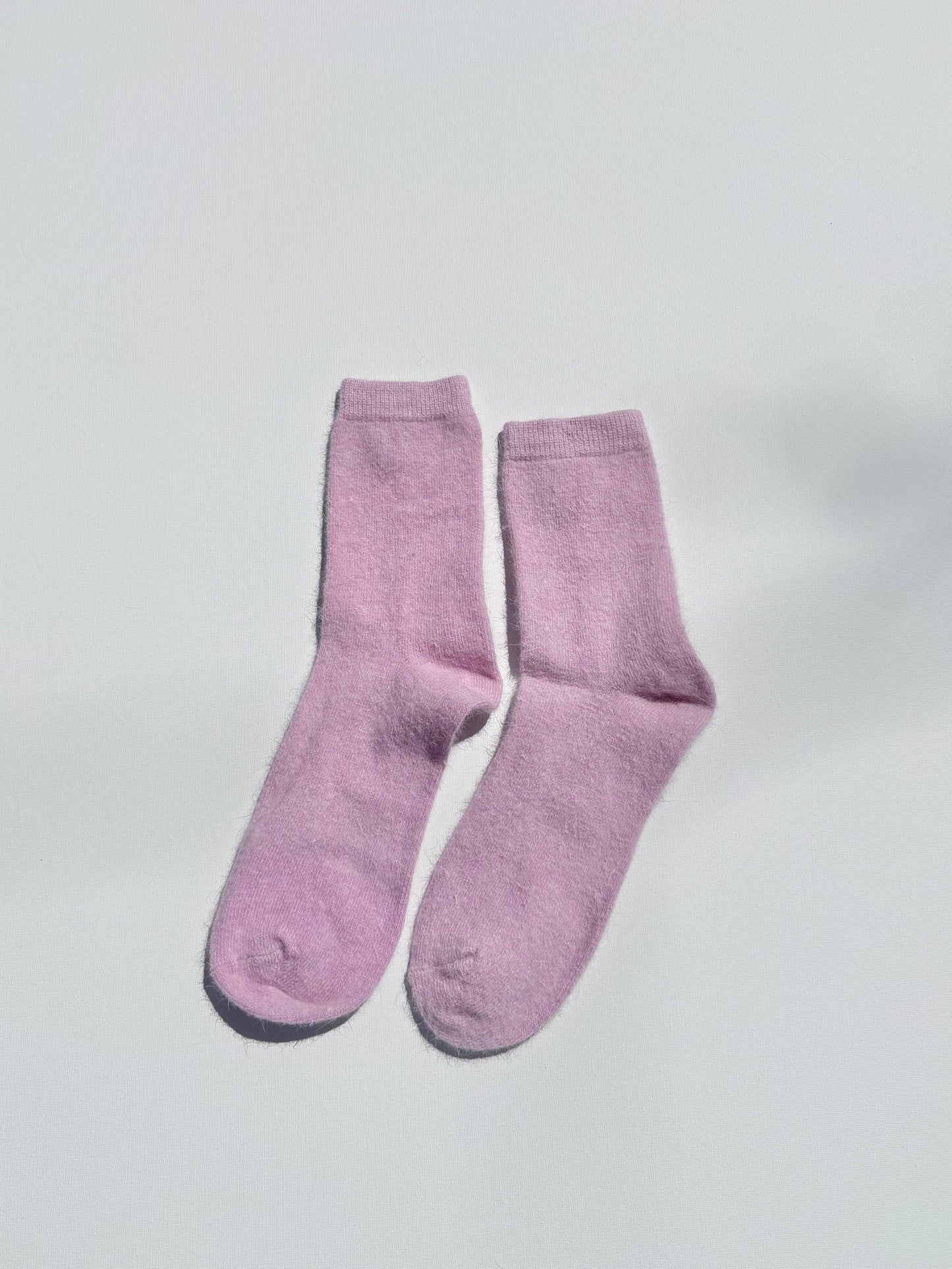 FLUFFY ANGORA SOCKS - crystal bright: Violet Jade