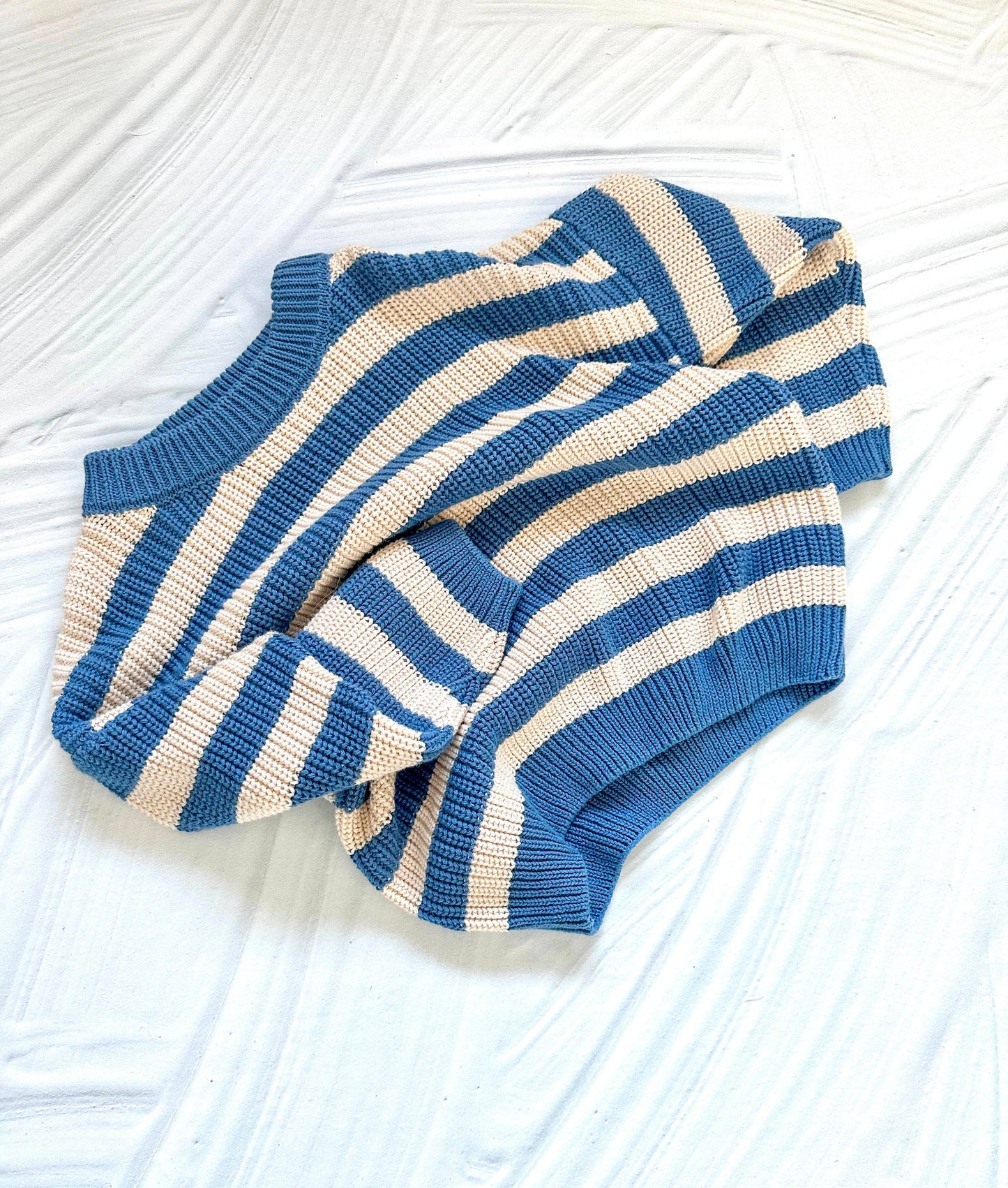 Cozy Knit Sweater - Vintage Blue: 6/12m