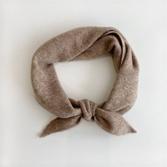 FUZZY WOOL CRAVAT SCARF - Mushroom