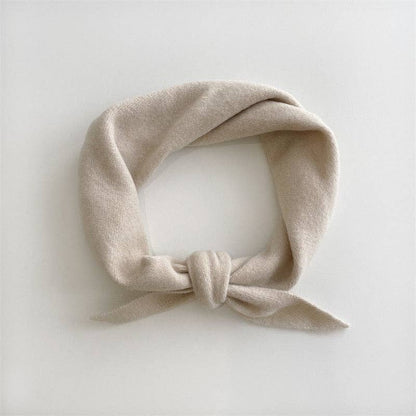 FUZZY WOOL CRAVAT SCARF - White chocolate
