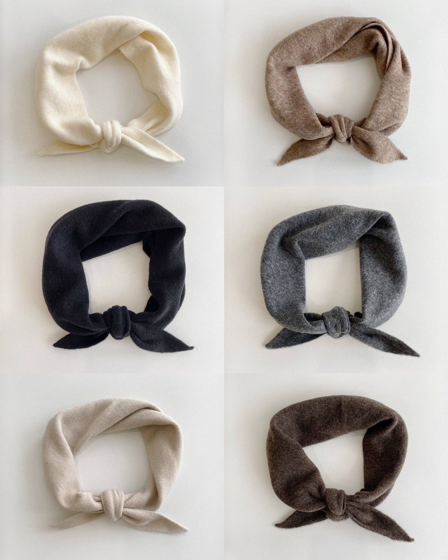 FUZZY WOOL CRAVAT SCARF - Off white