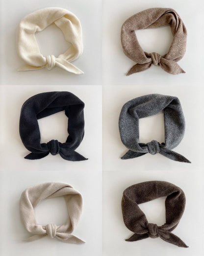 FUZZY WOOL CRAVAT SCARF - Caramel
