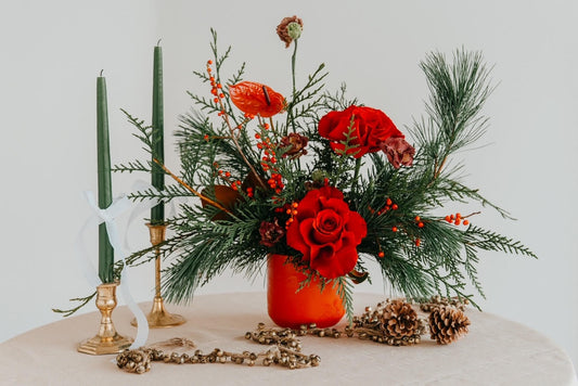 Holiday Centre Piece - Red & Green