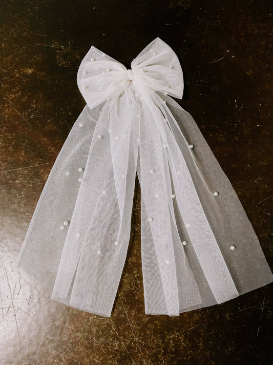 Brides and Belts - Pearl Studded Hair Bow